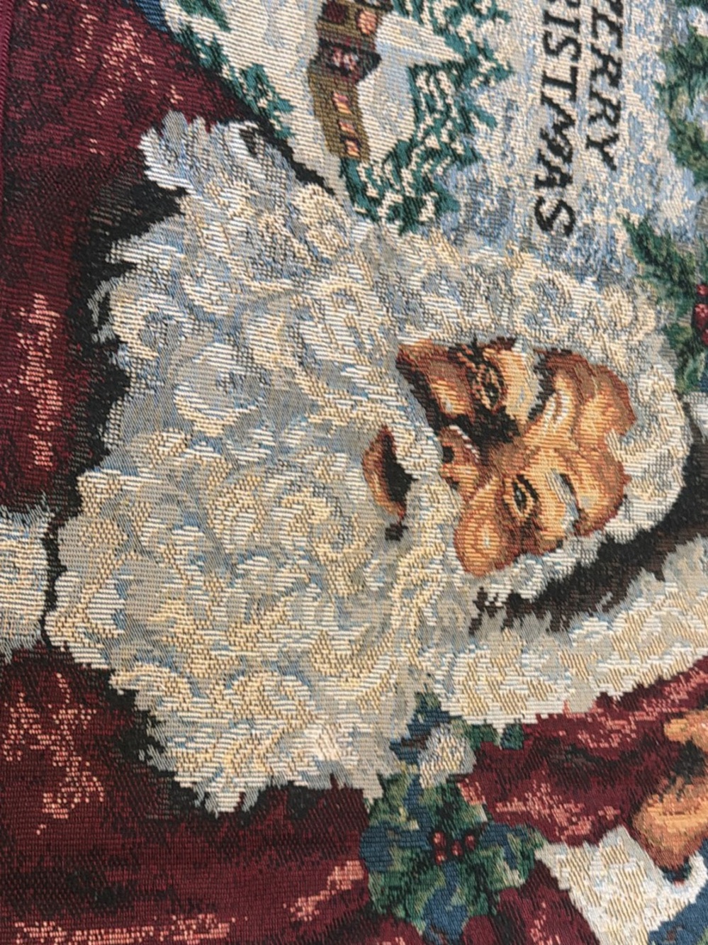 Classic Santa Tapestry Wall Art - Red and White 6 foot table runner